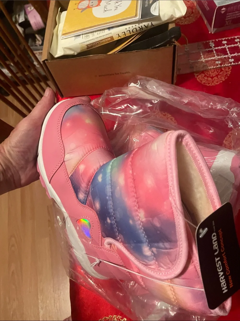 Kids Pink Galaxy Winter Boots